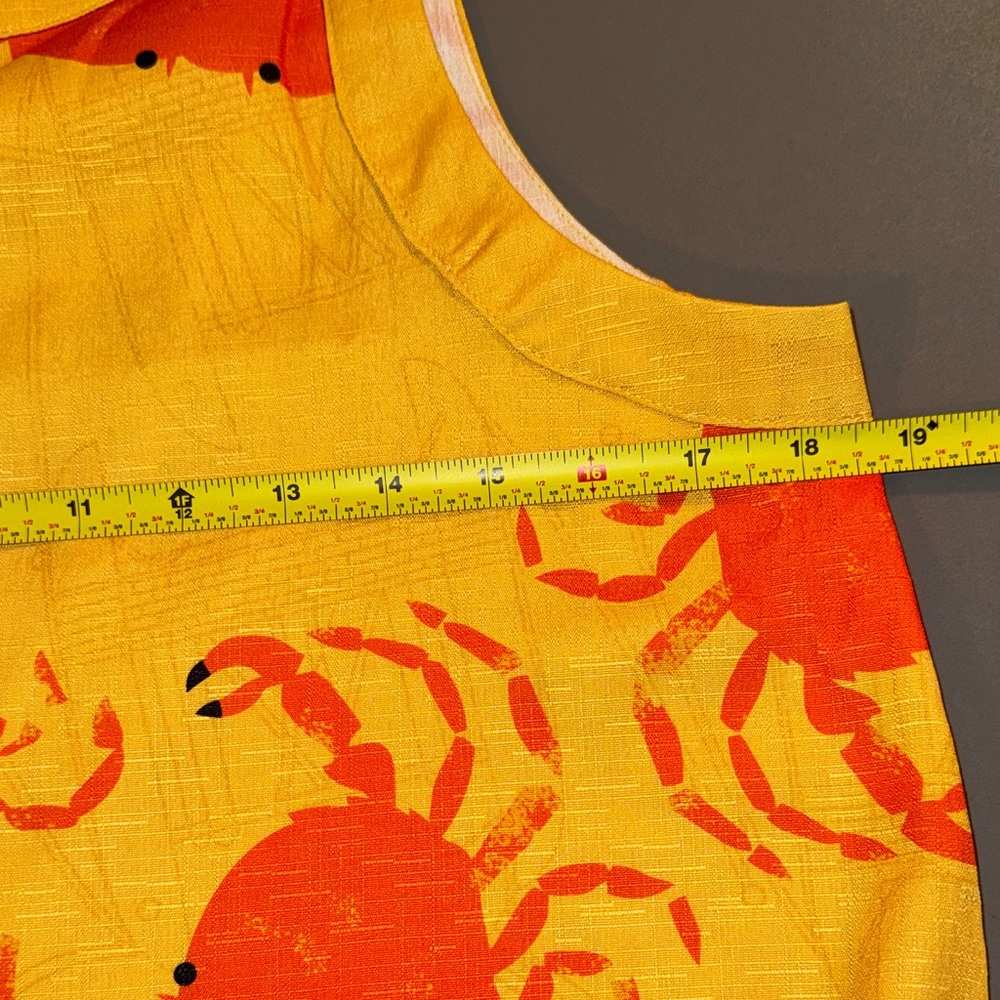 Yellow Dress with Orange Crab Print Size M Never Worn - Picture 5 of 8